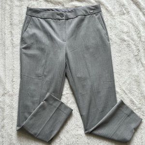 Badgley Mischka Slim Straight Leg Grey Cropped Trouser Pant sz 12